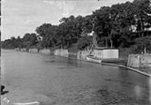 St. Ours Canal Lower Entrance showing old cribwork piers Sept. 21, 1907