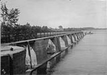 St. Ours Canal View of concrete pier at lower entrance of lock, looking north Sept. 21, 1907