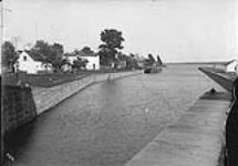 Ste. Anne's Lock. Lower entrance to new lock, looking east Sept. 17, 1904