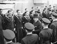 Rt. Hon. W.L. Mackenzie King, Prime Minister of Canada, inspecting Ship's Company of H.M.C.S. ASSINIBOINE 19 Ot. 1940