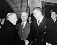 Rt. Hon. W.L. Mackenzie King meeting John G. Diefenbaker, M.P., at the opening of the Fifth Session of the Twentieth Parliament 26 January 1949.
