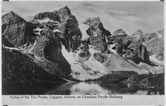 "Valley of the Ten Peaks, Laggan, Alberta, on Canadian Pacific Railway" [ca. 1910].