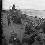 Church service aboard LST, en route across English Channel to Normandy 3 June 1944