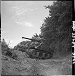 Tanks moving up in support of the Infantry under Lieut. Frank Allen 28 June 1944