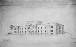 Architectural drawing of proposed Drill Hall n.d.