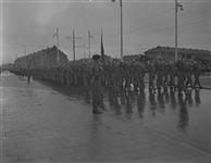General view of the troops passing the saluting base 20 May 1945