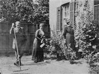 Sidney Clarke Ells, mining engineer and public servant; unknown; Mrs. Ells senior, in S.C. Ells' garden ca. 1920