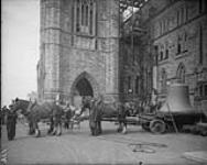 Arrival of Bells in Victory Tower (Parliament Buildings) c.a. 1920