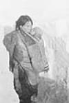 Inuit mother and child possibly in entrance to igloo.[Nuyarluk and her daughter Eva Otsuvialik.] 1950.