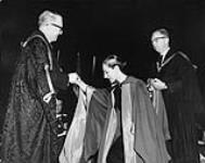 Celia Franca, founder of the National Ballet of Canada, receiving honorary doctorate (?) at Bishop's University ca. 1966-1967