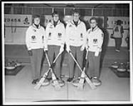 Members of the Saskatchewan rink, Canadian Ladies Curling Association Championships of 1971. (L-R): Lee Morrison, Vera Pezer, Sheila Rowan, Joyce McKee 22-26 Feb. 1971