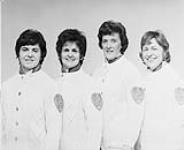 Canadian Ladies Curling Association Championship - Dartmouth Ladies Curling Club - Nova Scotia Rink 1973 - L. to R.: Betty Hodgins, Faye Thornham, Marjorie White, Shelagh Thomson 1973