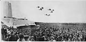 Flypast of military aircraft during the unveiling of the Vimy Ridge Memorial 26 July 1936