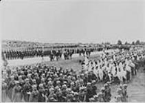 H.M. King Edward VIII, accompanied by H.R.H. Prince Arthur of Connaught and Hons. Ernest Lapointe, Ian Mackenzie and C.G. Power inspecting guard of honour at the unveiling of the Vimy Ridge Memorial 26 July 1936