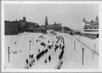 Snow-shoe Parade on the federal District Driveway during the Winter Sports Carnival Feb. 1930