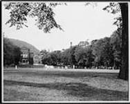 Cricket match taking place on the grounds of McGill University ca.1925-1935