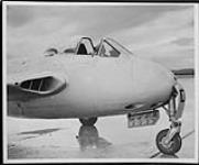 De Havilland 'Vampire' F.3 aircraft VT863 'O' of No.54 Squadron, R.A.F., taking part in the first transatlantic flight by jet aircraft 15 July 1948