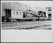 NEW YORK CENTRAL car X974 with flat car and crane (from a modern print) n.d.