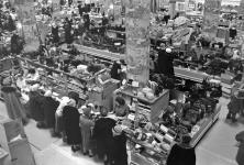 A typical department store shopping scene at Christmas time Dec. 1961