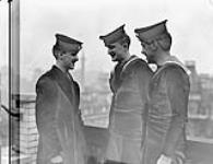 Personnel of the Royal Canadian Navy who were serving aboard the cruiser H.M.S. SHEFFIELD, which took part in sinking the German battleship SCHARNHORST on 26 December 1943. London, England, 20 January 1944 January 20, 1944.