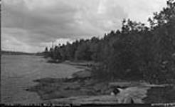 View down Musquosh River from Roselawn Lodge, Muskoka Lakes ca. 1907