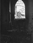 Soldiers inside of the church after the attack 17 Aug. 1944