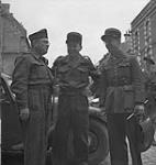 French officers chating after the liberation 11 July. 1944