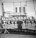 Nursing sisters of the Royal Canadian Army Medical Corps (R.C.A.M.C.) aboard the hospital ship LADY NELSON, Naples, Italy, 29 January 1944 January 29, 1944.