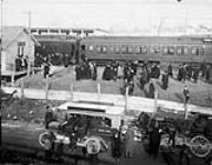 Arrival of the first Canadian Northern Railway train 5 Dec. 1909