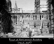 Reconstruction of fire-damaged west end of Centre Block, Parliament Buildings 3 Apr. 1916