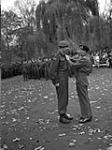 Field Marshal Sir Bernard Montgomery decorating A/Lieutenant-Colonel L.R. Fulton, Commanding Officer of The Royal Winnipeg Rifles, with the Distinguished Service Order, Ghent, Belgium, 5 November 1944 November 5, 1944.
