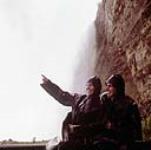 Sightseers at Niagara Falls, with Horseshoe Falls in background ca. 1965