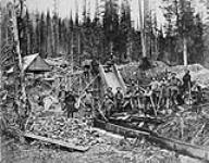 Minehaha Claim, wash up of the fold at the mining "Minnehaha" Mosquita Creek, Cariboo, B.C c 1865