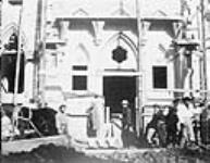 Construction of Parliament Buildings, East Block, Governor General's Entrance. (Porte Cochere) ca.1863