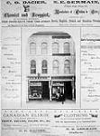 N.E. Germain, Manufacturer of Clothing to Order, 41 Sussex Street; C.O. Dacier, Chemist and Druggist, 43 Sussex Street 1875