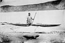 Portraits of Inuit hunters / White Porpoise, Esquimaux and Kayak and Seal skin "Daw" or buoy [ca. 1865].