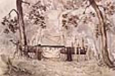 Sépulture d'un chef amérindien sur la rivière Cowlitz, Washington ca October 15, 1845
