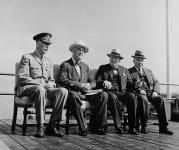 The Earl of Athlone, Governor General of Canada, with Rt. Hon. W.L. Mackenzie King, Rt. Hon. Winston Churchill, and President Franklin D. Roosevelt at the Octagon Conference 12 Sept. 1944