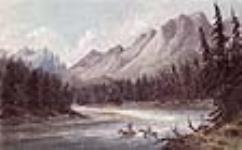 À la recherche d'un gué, rivière McGillivray (l'actuelle rivière Kootenay) 28 July 1845?