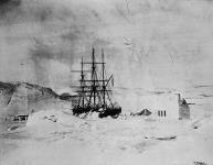 H.M.S. DISCOVERY, one of two ships of the British Arctic Expedition under the command of Captain George S. Nares, in winter quarters 2 avril 1876