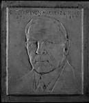 Plaster model for proposed medal, obverse, in memory of William Lyon Mackenzie King featuring bust-length portrait of King 1950