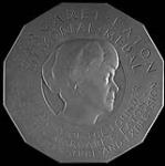 Plaster model for obverse of proposed Margaret Eaton Memorial Medal in memory of the Founder of the Margaret Eaton School of Literature and Expression, featuring bust-length profile portrait of Margaret Eaton ca. 1950?