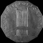 Plaster model for reverse of proposed medal: The Henry Girdlestone Acres Medal for Academic Excellence, Founded 1947. University of Toronto 1947.