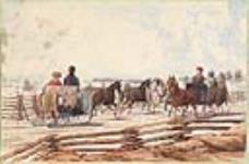 Deux traîneaux sur une route de campagne ca. 1848
