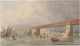 Le pont Victoria, Montréal ca 1860.
