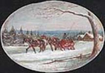Traîneau et deux chevaux 1864