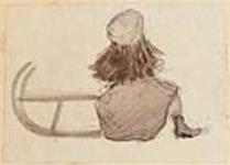 Une fille et un traîneau ca. janvier 1882