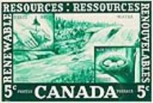 Renewable resources Trees, soil, water, wildlife. [graphic material] : Ressources renouvelables, Forêts, sols, eaux, faune / [Designed by] B. [Bernard] J. Reddie