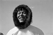 Unidentified Inuit carver December 1955.
