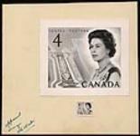 [Queen Elizabeth II, shown with a view of the mid-Canada seaway] [graphic material] / [Designed by] H.P. [Harvey Thomas Prosser] 4 November 1965